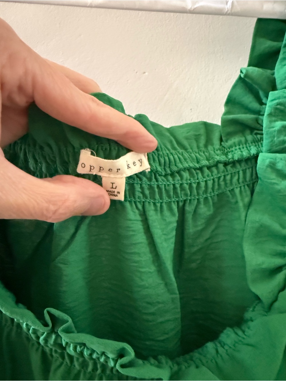 Copper Key Green Ruffle Strap Tank Top - Picture 4 of 4